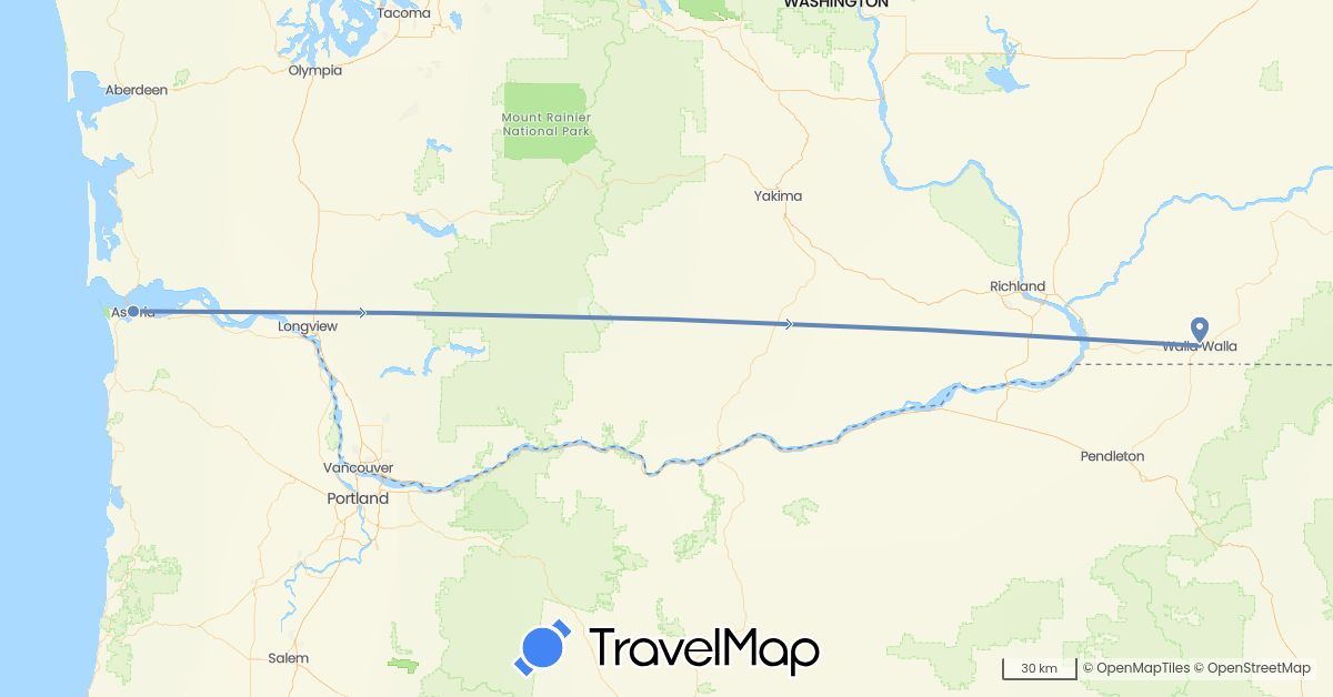TravelMap itinerary: driving, cycling in United States (North America)